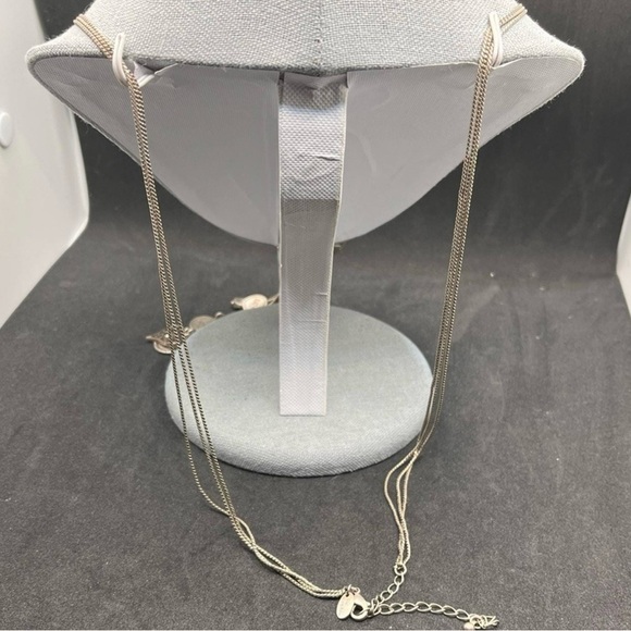 LIA SOPHIA Love Hope Joy TASSEL CHARM NECKLACE CHAIN Silver Tone 32-35” - Picture 6 of 7